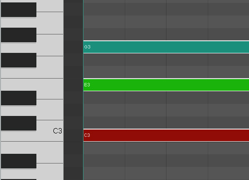 Reaper C Major Chord Piano Roll
