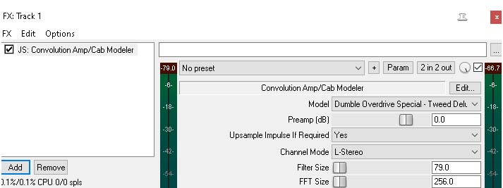 JS Plugin Convolution/Cab Modeler Window