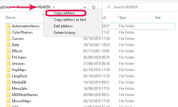 Shortcut Explorer Copy Address
