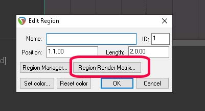 Open Region Render Matrix