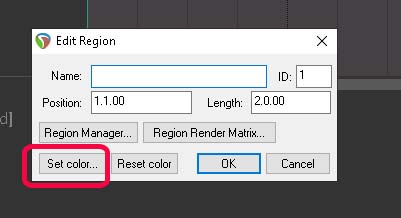 Set Region Colour