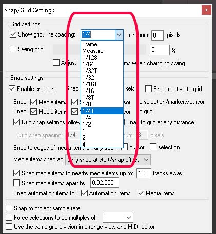 Snap to Grid Settings and Snap Bypass - Reaper Tutorial - Untidy Music