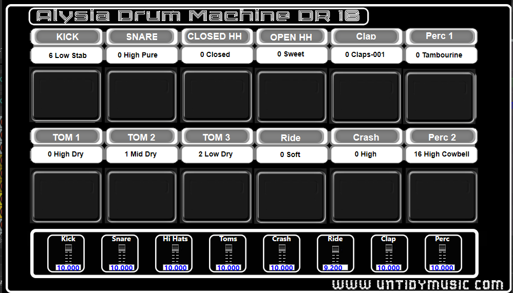 Free to download Alysia Drum Machine VST Rompler DR16 based on the Alesis SR-16 drum machine. 90s drum machine VST plugin.